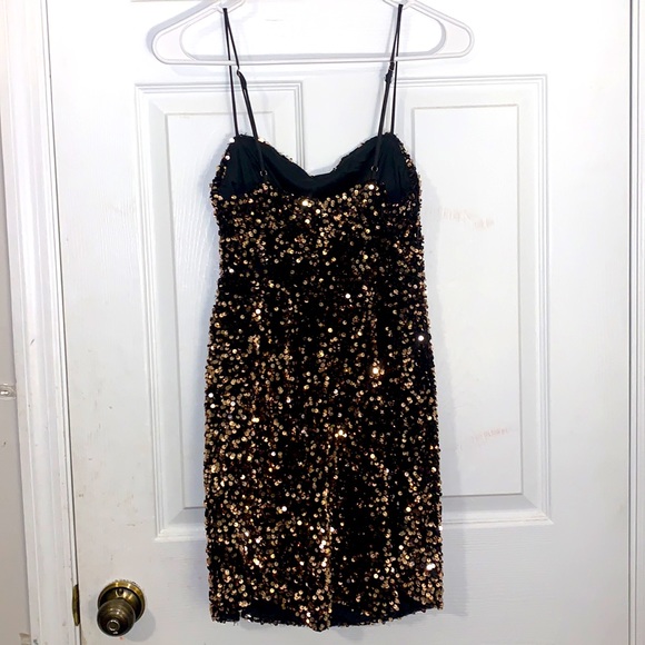 Goldie Ls Short Dress Black Detail Sequins